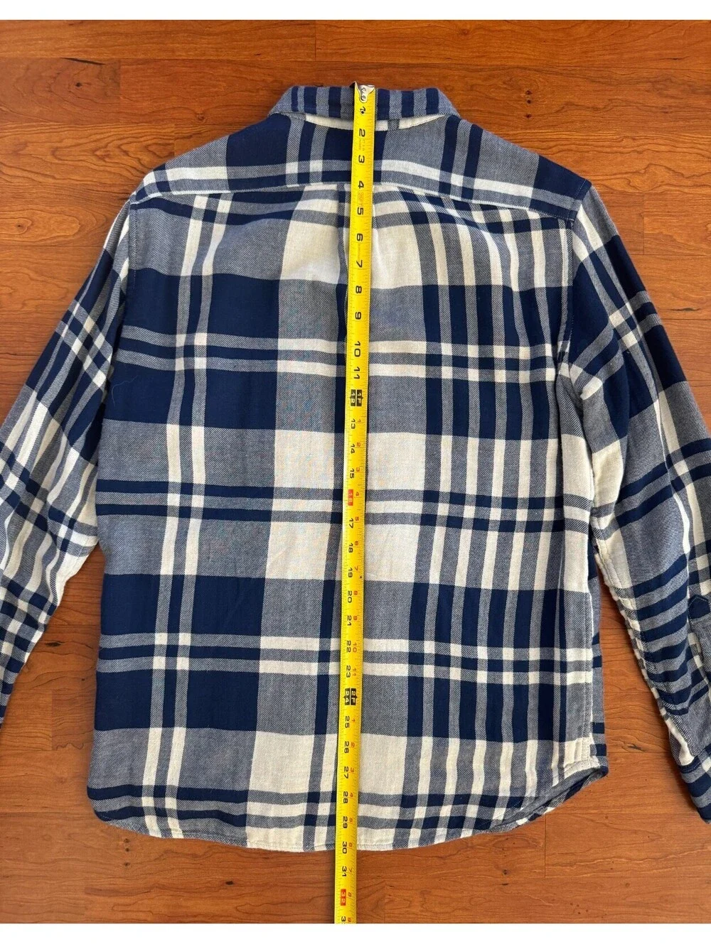 J. Crew Slim Cotton Plaid Flannel Blue White Men's Medium